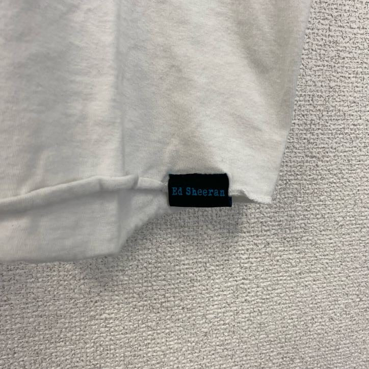 古着 used　Ed Sheeran　エドシーラン　七分袖プリントライブTシャツ　レトロ　クルーネック　白　ホワイト　Sサイズ