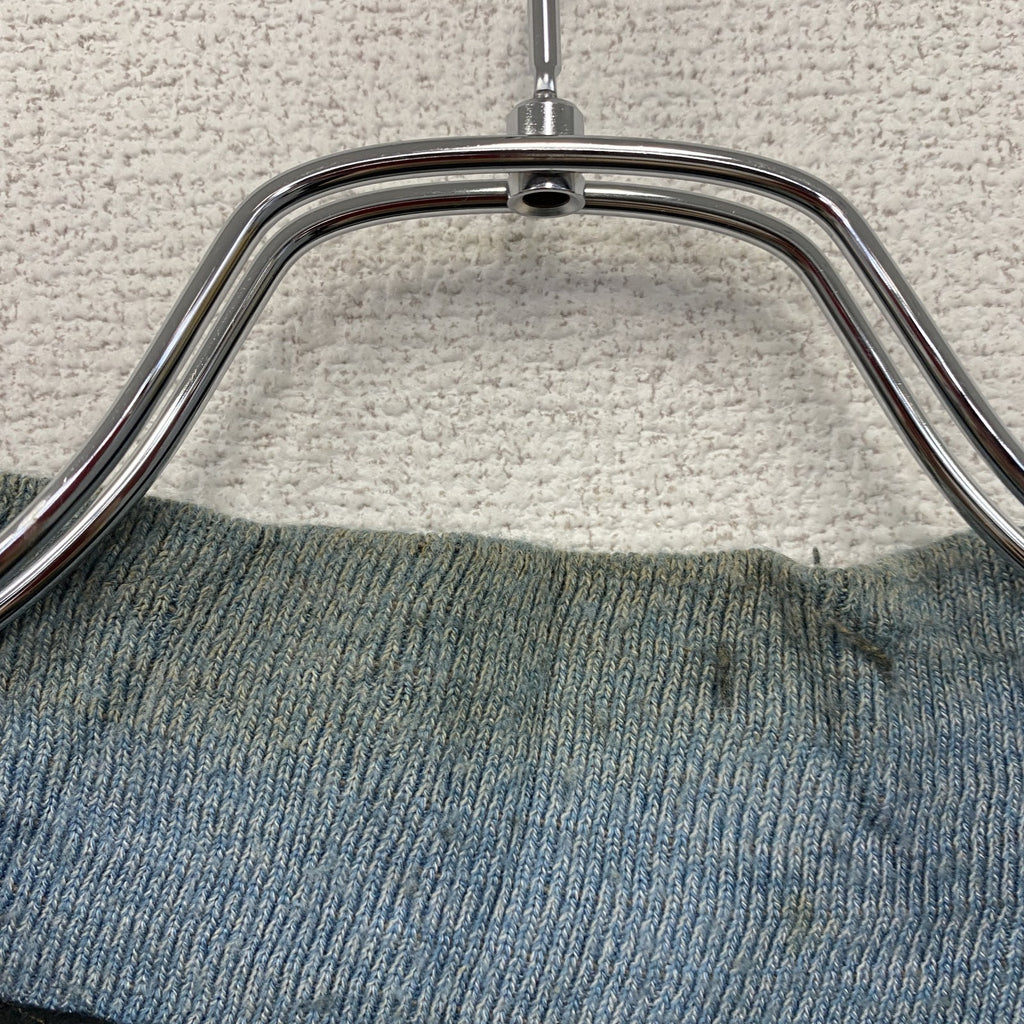 ～90s　AUBUN SPORT WEAR　デニムスタジャン/スタジアムジャケット　刺繍ロゴ　ヴィンテージ　インディゴ　Lサイズ
