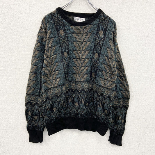 ～90s　Jantzen　ニットセーター　ヴィンテージ　総柄　マルチカラー　Mサイズ