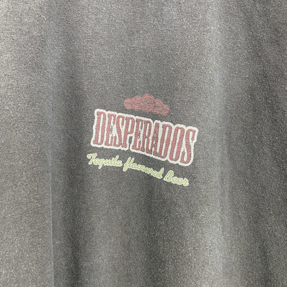 古着 used　半袖プリントTシャツ　Vネック　バックプリント　レトロデザイン　DESPERADOS　黒　ブラック　