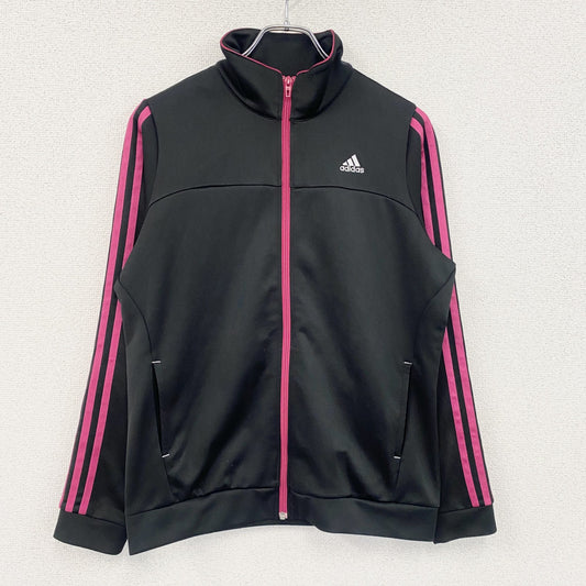 adidas　アディダス　トラックジャケット/ジャージ　黒　ブラック　ピンク　Lサイズ