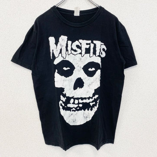 古着 used　MISFITS　ミスフィッツ　半袖プリントバンドTシャツ　レトロ　クルーネック　ドクロ　黒　ブラック　Mサイズ