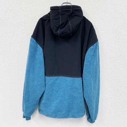 90s　FIRE AND ICE　ハーフジップフリースプルオーバー　ハイネック　バイカラー　水色　ブルー　XLサイズ