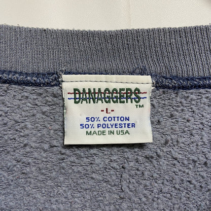 古着 used　～90s　USA製　DANAGGERS　長袖アニマル柄プリントスウェット　トレーナー　狼　ヴィンテージ　Lサイズ
