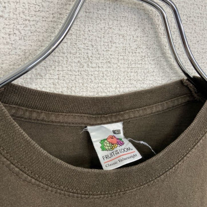 古着 used　FRUIT OF THE LOOM　半袖プリントTシャツ　爬虫類　レトロ　クルーネック　ブラウン　Sサイズ