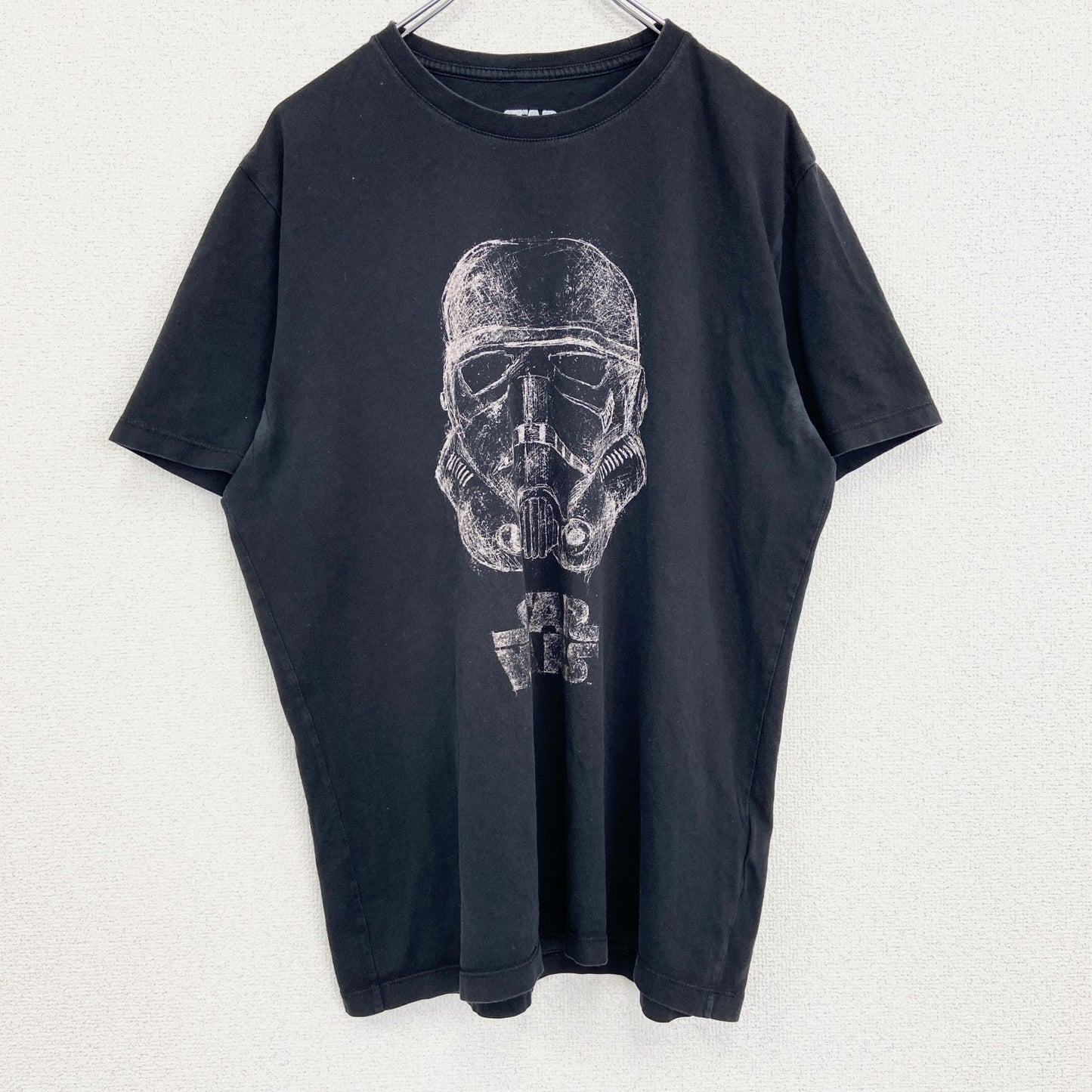 古着 used　STAR WARS　スターウォーズ　半袖プリントTシャツ　ストームトルーパー　クルーネック　黒　ブラック　Lサイズ