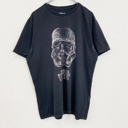 古着 used　STAR WARS　スターウォーズ　半袖プリントTシャツ　ストームトルーパー　クルーネック　黒　ブラック　Lサイズ