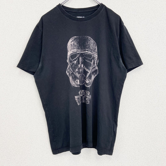 古着 used　STAR WARS　スターウォーズ　半袖プリントTシャツ　ストームトルーパー　クルーネック　黒　ブラック　Lサイズ