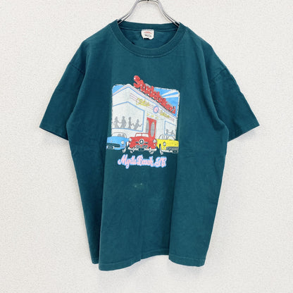 ～90s　Studebacker's　半袖プリントTシャツ　ダンスクラブ　シングルステッチ　ヴィンテージ　緑　グリーン　Lサイズ