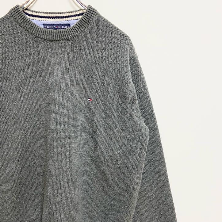 TOMMY HILFIGER　トミーヒルフィガー　クルーネックニット/セーター　グレー　Mサイズ