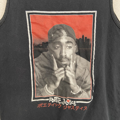 古着 used　Poetic Justice　ポエティック・ジャスティス　タンクトップ　クルーネック　黒　ブラック　Mサイズ