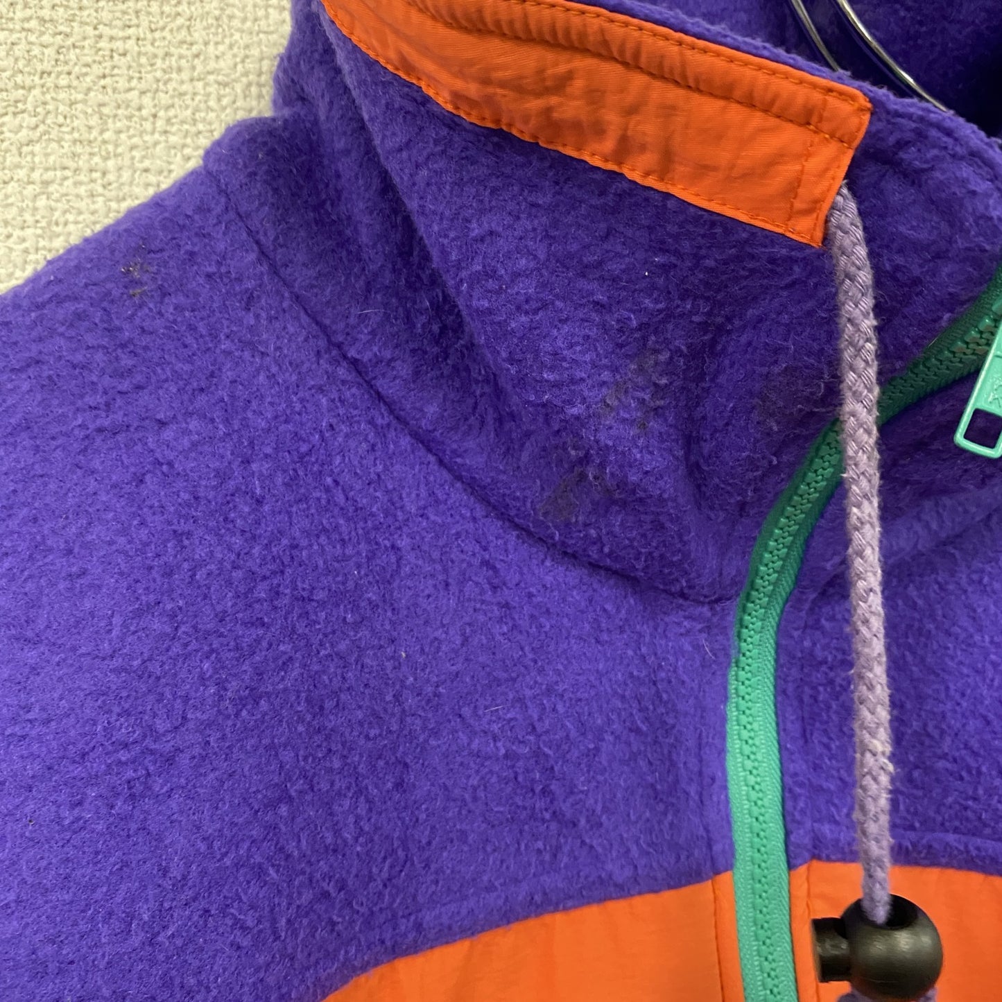 90s～　Sport ESSENTIAL　ハーフジップフリースプルオーバー　ヴィンテージ　マルチカラー　紫　パープル　Lサイズ