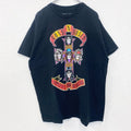 古着 used　GUNS N’ ROSES　半袖プリントバンドTシャツ　レトロ　クルーネック　ドクロ　黒　ブラック　XLサイズ