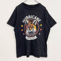 古着 used　半袖アニマルプリントTシャツ　狐　キツネ　バックプリント　レトロデザイン　クルーネック　黒　ブラック　Lサイズ