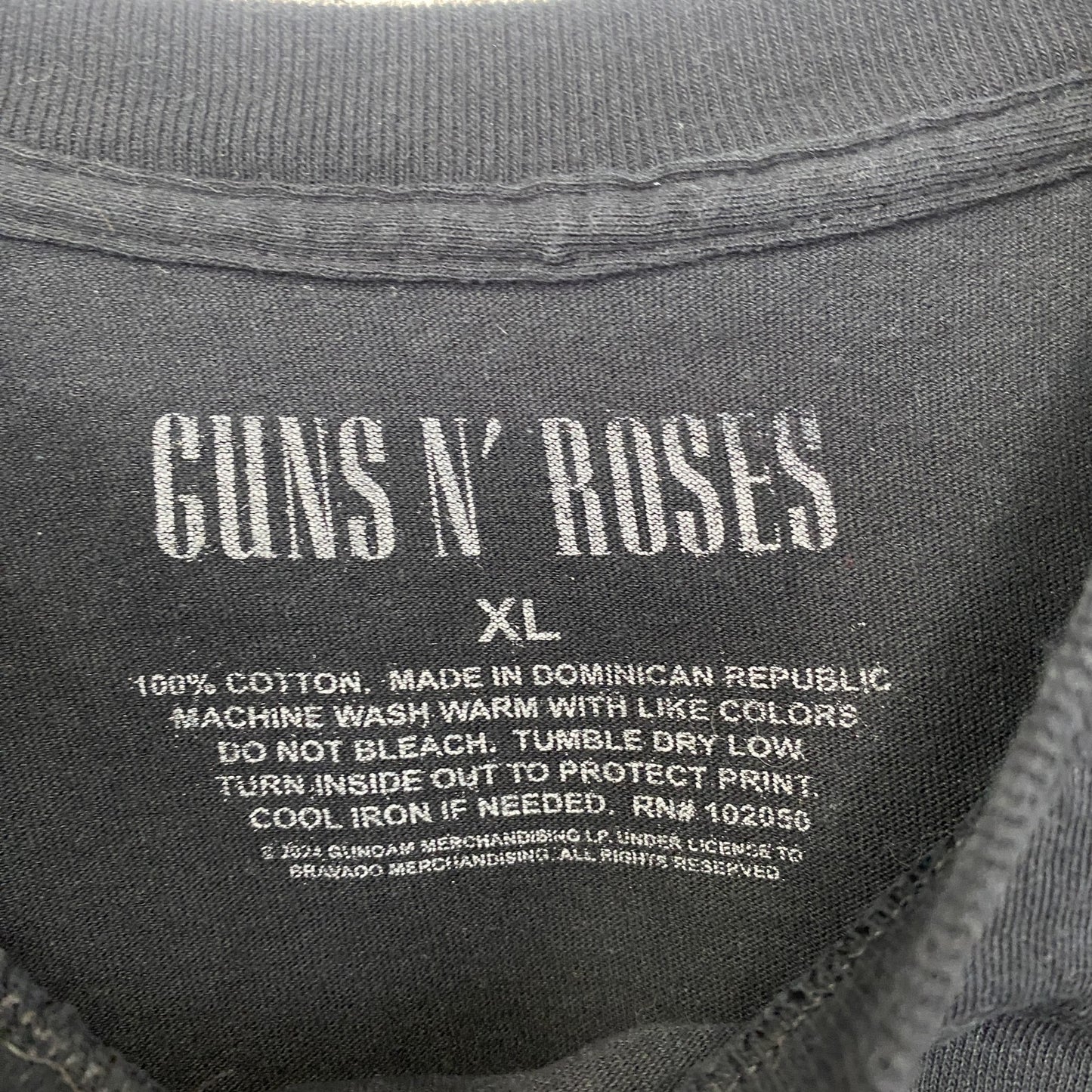 古着 used　GUNS N’ ROSES　半袖プリントバンドTシャツ　レトロ　クルーネック　ドクロ　黒　ブラック　XLサイズ