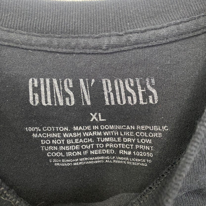古着 used　GUNS N’ ROSES　半袖プリントバンドTシャツ　レトロ　クルーネック　ドクロ　黒　ブラック　XLサイズ