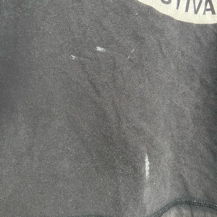 古着 used　半袖アニマルプリントTシャツ　狐　キツネ　バックプリント　レトロデザイン　クルーネック　黒　ブラック　Lサイズ