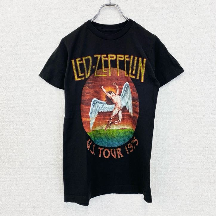 古着 used　LED ZEPPELIN　レッドツェッペリン　半袖バンドTシャツ　黒　ブラック　フロントプリント　Sサイズ