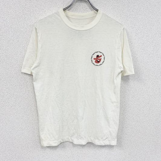 90s～　半袖プリントTシャツ　シングルステッチ　天狗　両面プリント　ヴィンテージ　白　ホワイト