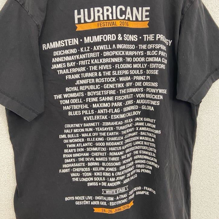 古着 used　半袖アニマルプリントTシャツ　狐　キツネ　バックプリント　レトロデザイン　クルーネック　黒　ブラック　Lサイズ