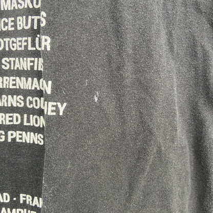 古着 used　半袖アニマルプリントTシャツ　狐　キツネ　バックプリント　レトロデザイン　クルーネック　黒　ブラック　Lサイズ