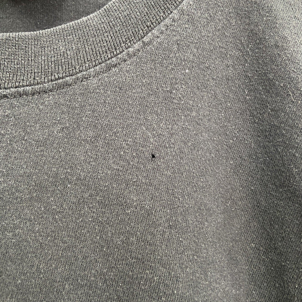 古着 used　半袖プリントTシャツ　KanaBeach　切り替えデザイン　レトロ　クルーネック　黒　ブラック　Lサイズ