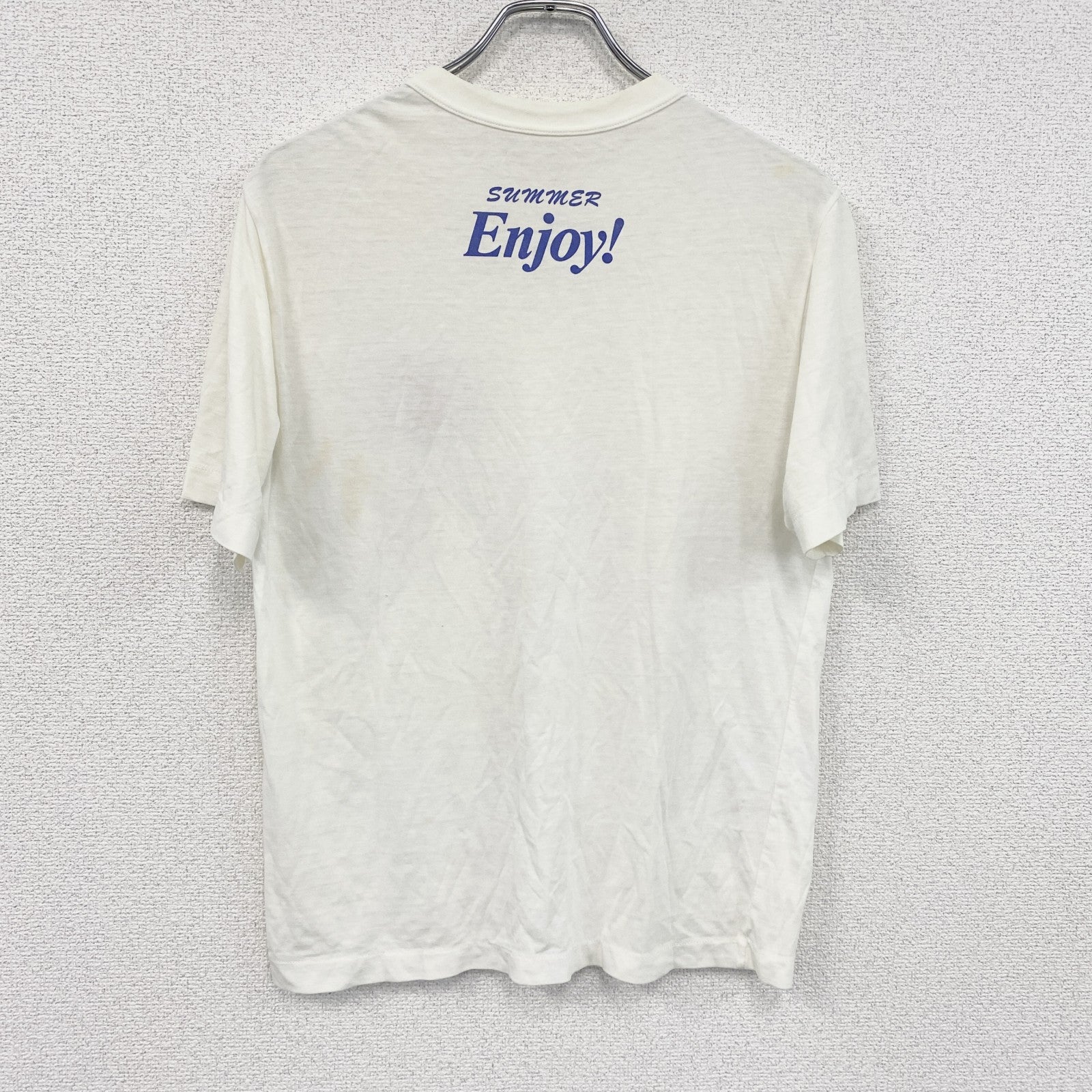 90s～　半袖プリントTシャツ　シングルステッチ　天狗　両面プリント　ヴィンテージ　白　ホワイト
