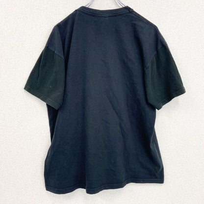 古着 used　半袖プリントTシャツ　KanaBeach　切り替えデザイン　レトロ　クルーネック　黒　ブラック　Lサイズ