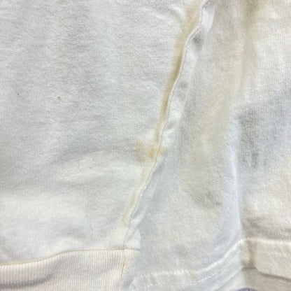古着 used　長袖アニマルプリントTシャツ　ベージュ　熊　クマ　bear　レトロデザイン　モックネック　Sサイズ