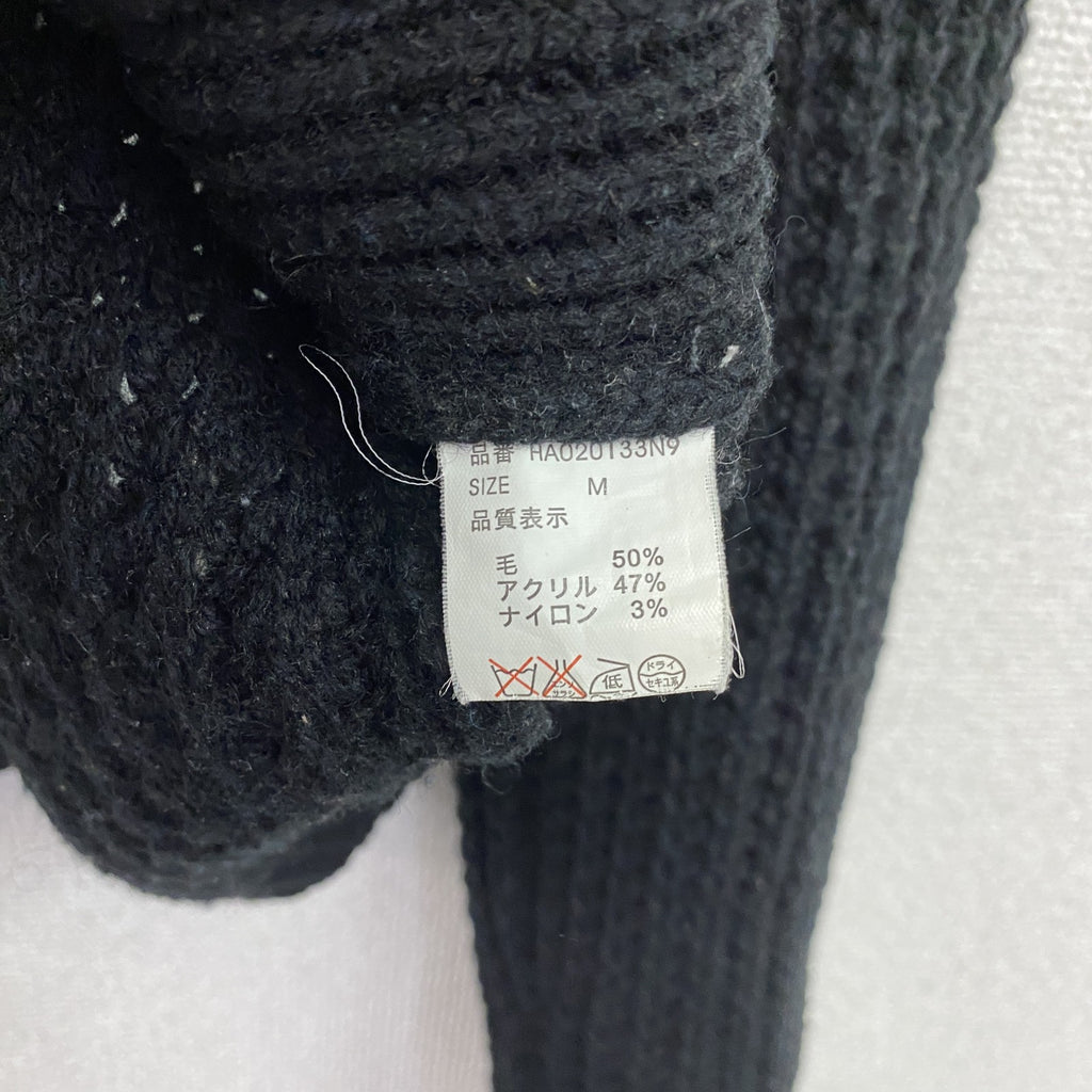 HARE　ハレ　ワッフルウールニットセーター　無地　黒　ブラック　Mサイズ