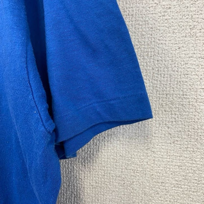 古着 used　Hanes　ヘインズ　半袖バックプリントTシャツ　ブルー　シングルステッチ　クルーネック　XLサイズ
