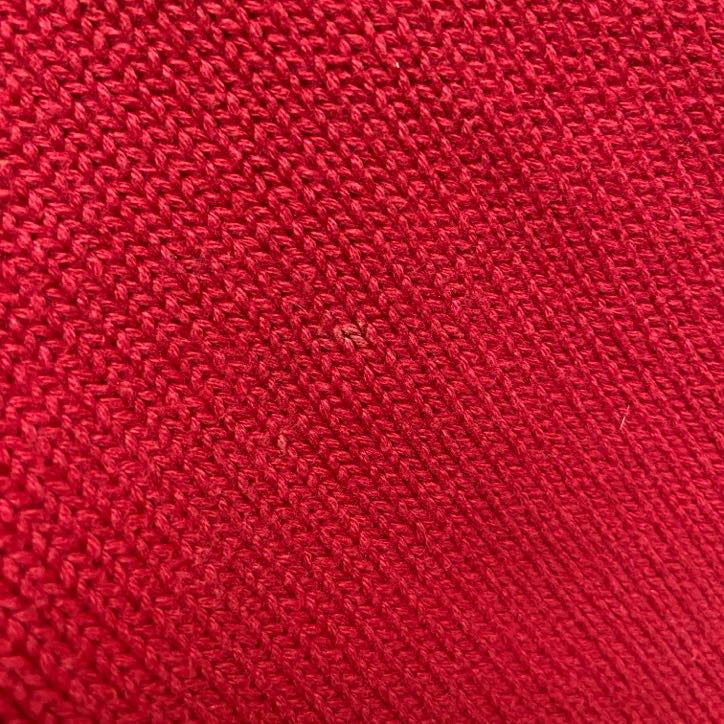 古着 used　CHAPS　チャップス　長袖クルーネックニット　セーター　ワンポイント刺繍　無地　赤　レトロデザイン　XLサイズ