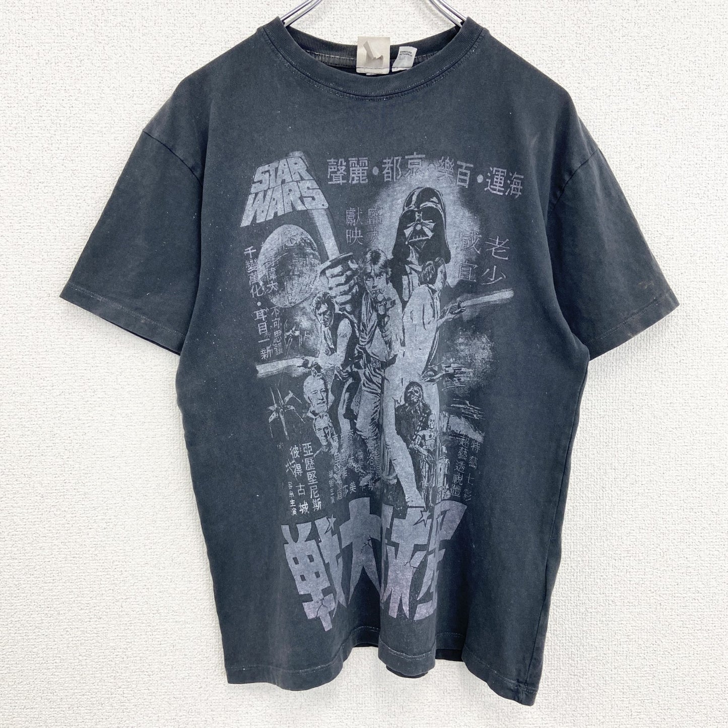 古着 used　H＆M　STAR WARS　半袖ムービープリントTシャツ　レトロデザイン　クルーネック　黒　ブラック　