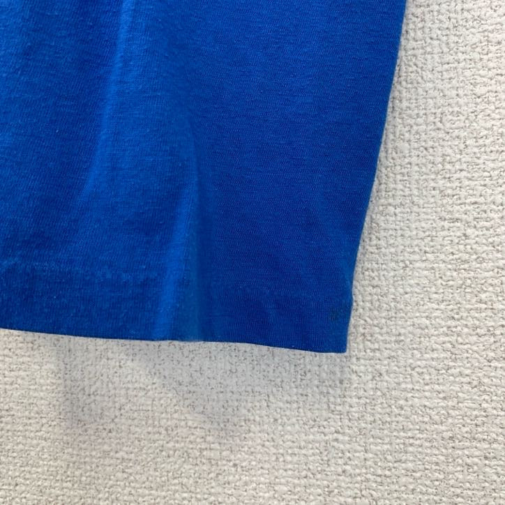 古着 used　Hanes　ヘインズ　半袖バックプリントTシャツ　ブルー　シングルステッチ　クルーネック　XLサイズ