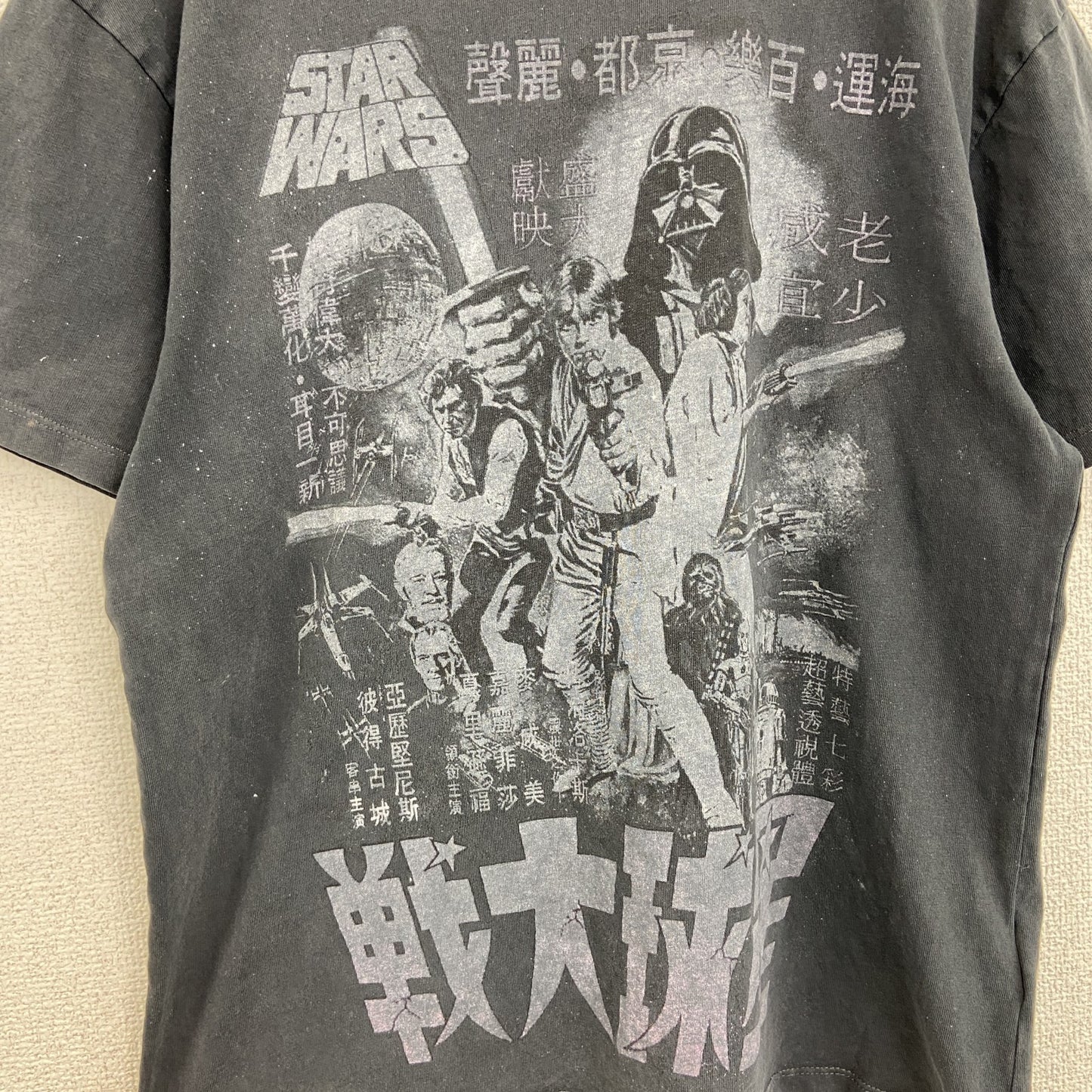 古着 used　H＆M　STAR WARS　半袖ムービープリントTシャツ　レトロデザイン　クルーネック　黒　ブラック　
