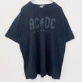 古着 used　AC/DC　半袖プリントバンドTシャツ　2015　ツアー　レトロデザイン　クルーネック　メタル　黒　ブラック　