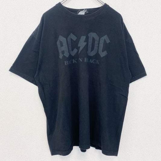 古着 used　AC/DC　半袖プリントバンドTシャツ　2015　ツアー　レトロデザイン　クルーネック　メタル　黒　ブラック　