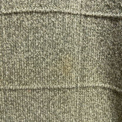 VAN HEUSEN　Vネック薄手ニット　セーター　ブロック柄　黄緑　ライトグリーン　レトロデザイン　XLサイズ