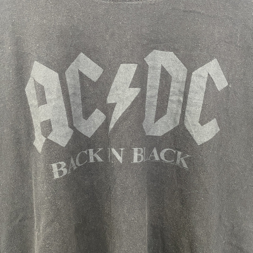 古着 used　AC/DC　半袖プリントバンドTシャツ　2015　ツアー　レトロデザイン　クルーネック　メタル　黒　ブラック　