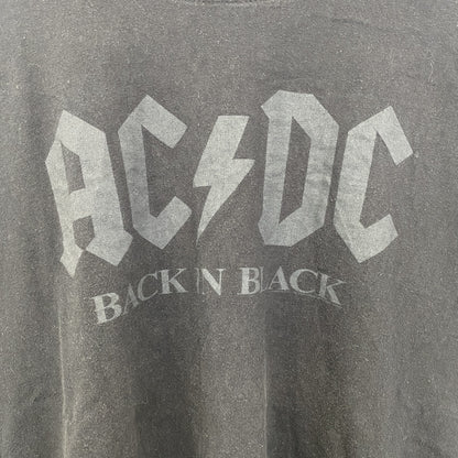 古着 used　AC/DC　半袖プリントバンドTシャツ　2015　ツアー　レトロデザイン　クルーネック　メタル　黒　ブラック　