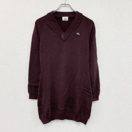 LACOSTE　ラコステ　ニットセーター　Vネック　ボルドー　40サイズ　