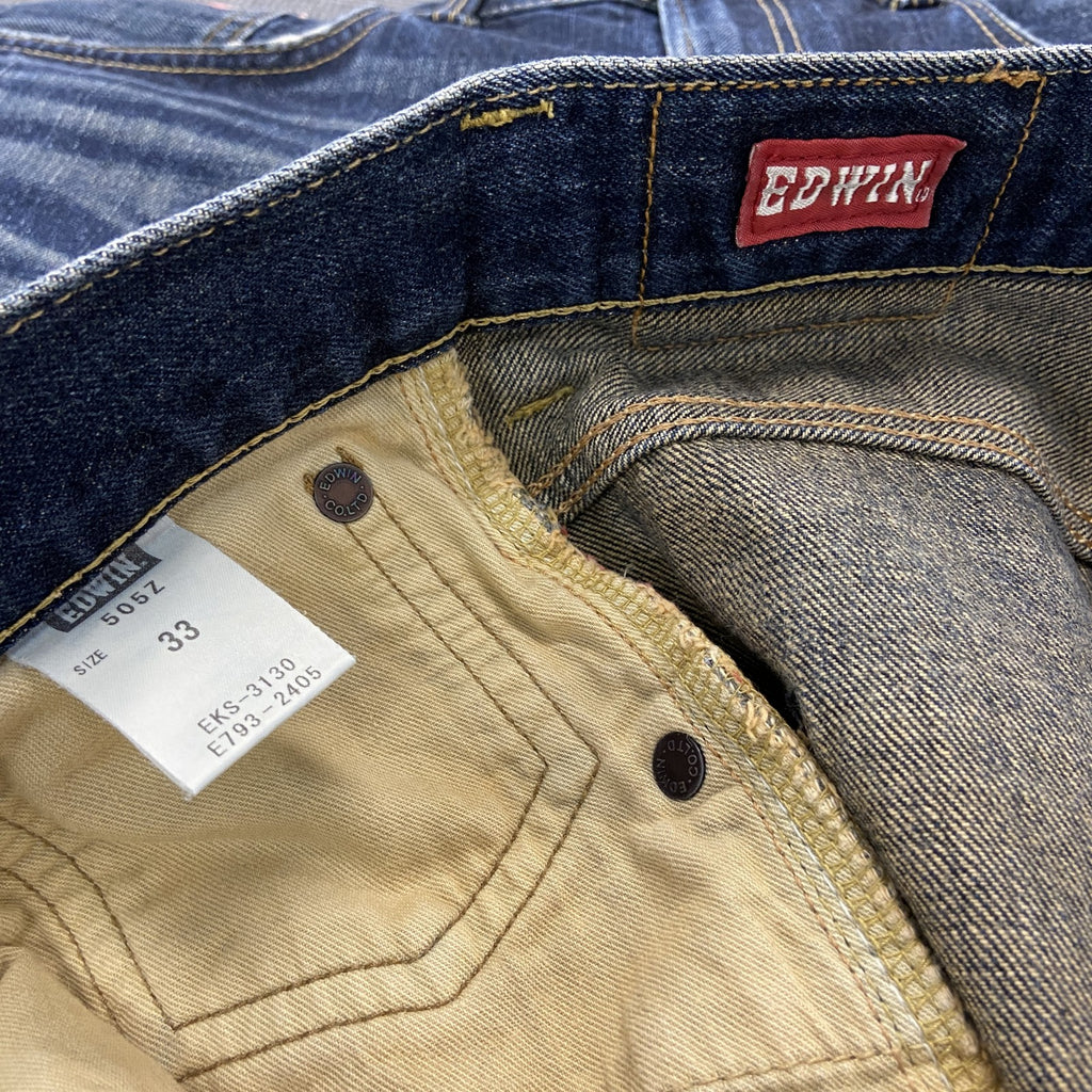 EDWIN　エドウィン　SELVAGE DENIM　505z　デニムパンツ/ジーンズ　鬼ヒゲ　インディゴ　W33サイズ
