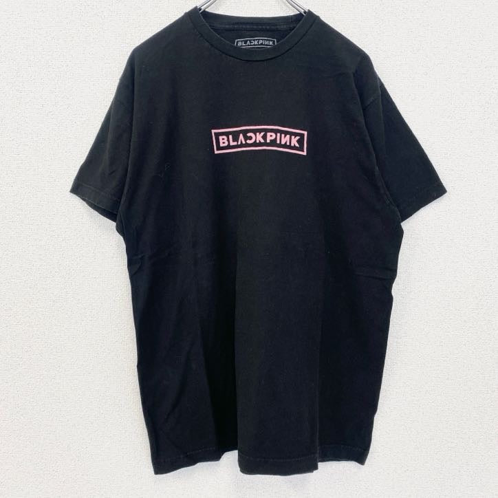 古着 used　BLACK PINK　ブラックピンク　半袖プリントTシャツ　K‐pop　クルーネック　黒　ブラック　Lサイズ