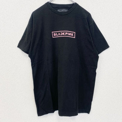 古着 used　BLACK PINK　ブラックピンク　半袖プリントTシャツ　K‐pop　クルーネック　黒　ブラック　Lサイズ