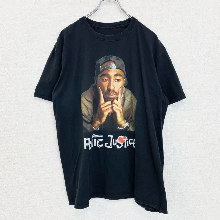 古着 used　PoeTic JusTice　2PAC　半袖プリントTシャツ　ブラック　黒　ヒップホップ　ラッパー　クルーネック