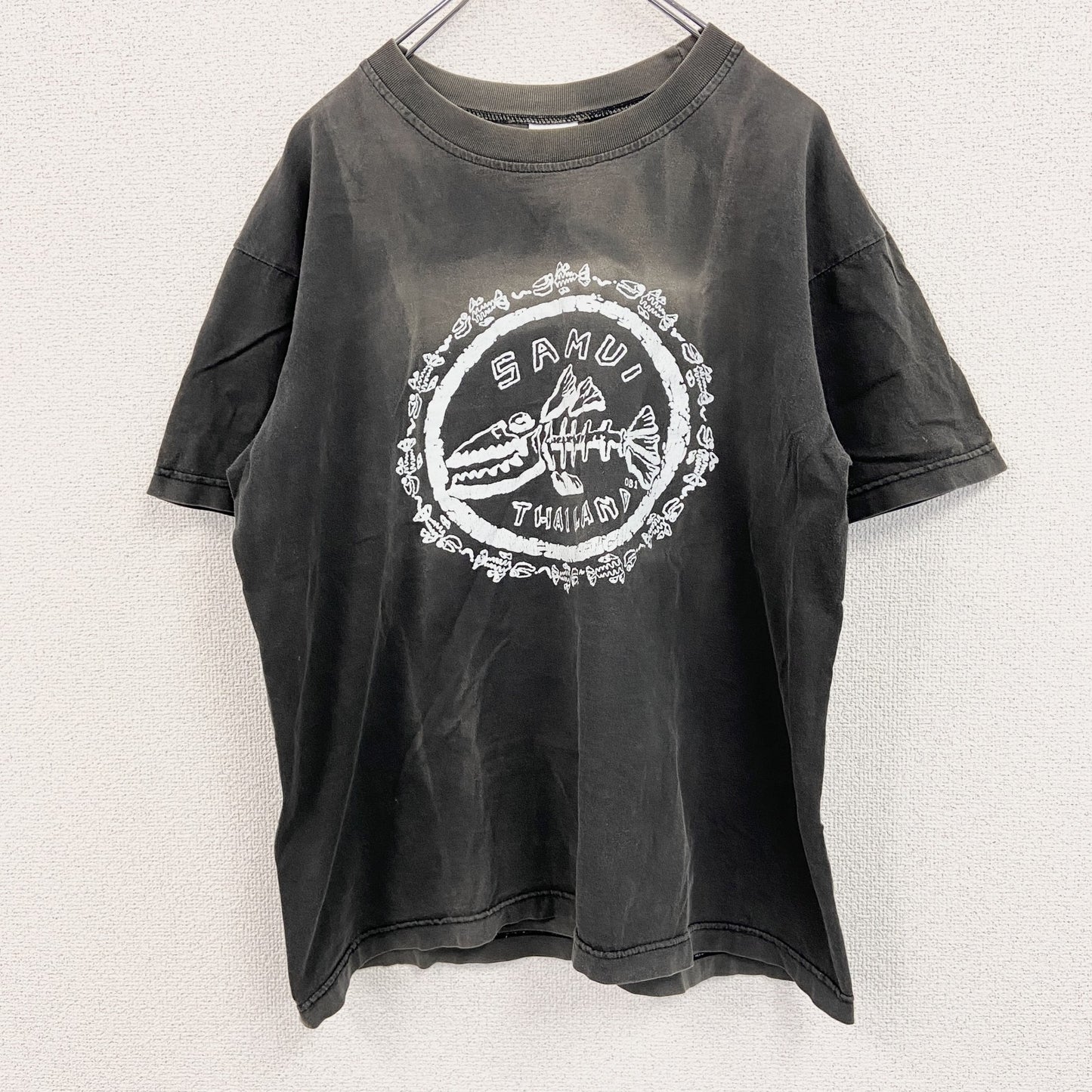 90s～　SKY　スカイ　半袖プリントTシャツ　スーベニアTシャツ　フェード　ヴィンテージ　黒　ブラック　