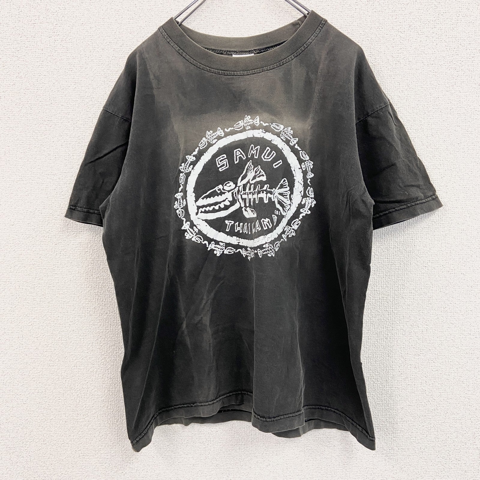 90s～　SKY　スカイ　半袖プリントTシャツ　スーベニアTシャツ　フェード　ヴィンテージ　黒　ブラック　