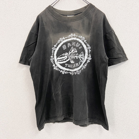 90s～　SKY　スカイ　半袖プリントTシャツ　スーベニアTシャツ　フェード　ヴィンテージ　黒　ブラック　