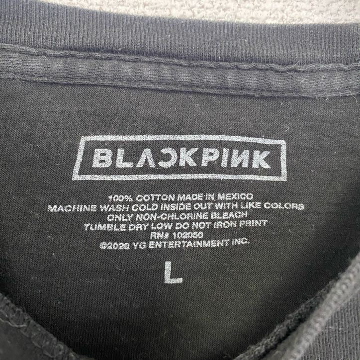 古着 used　BLACK PINK　ブラックピンク　半袖プリントTシャツ　K‐pop　クルーネック　黒　ブラック　Lサイズ