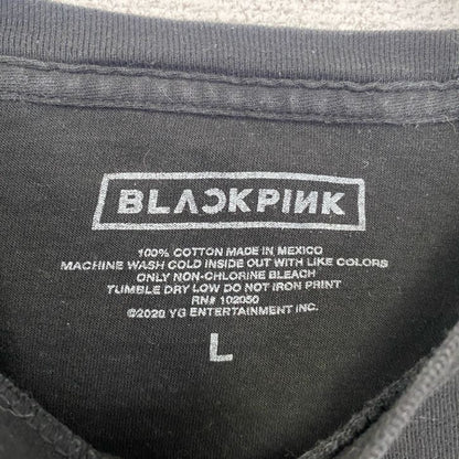 古着 used　BLACK PINK　ブラックピンク　半袖プリントTシャツ　K‐pop　クルーネック　黒　ブラック　Lサイズ